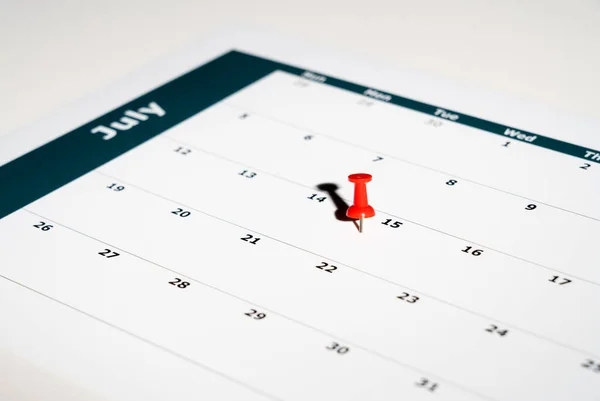 Tax Day reminder for July 15 due to Coronavirus delay on May calendar page — Stockfoto