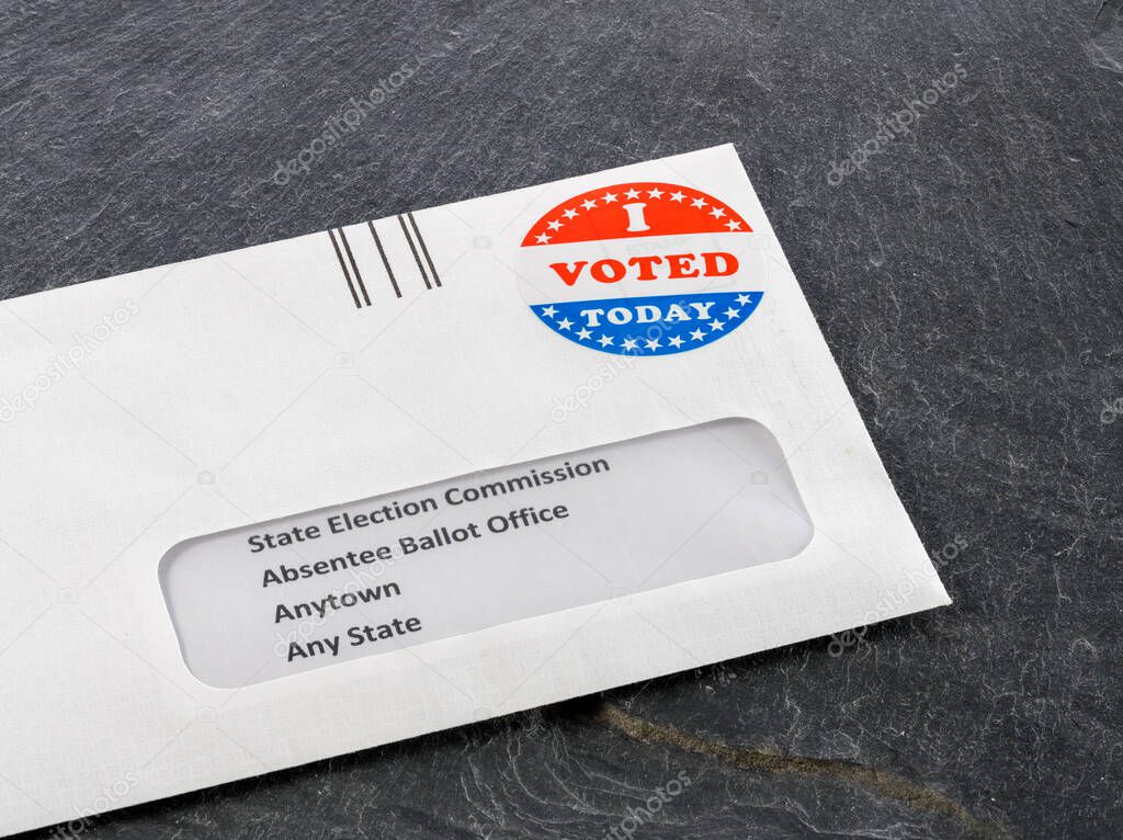 Envelope addressed to state election committe for voting by mail