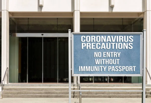 Conceptul de notificare în afara biroului care restricționează accesul lucrătorilor cu imunitate la virus — Fotografie, imagine de stoc