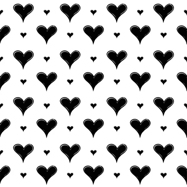 Valentines nahtlose Muster mit Hand zeichnen Herzen — Stockvektor