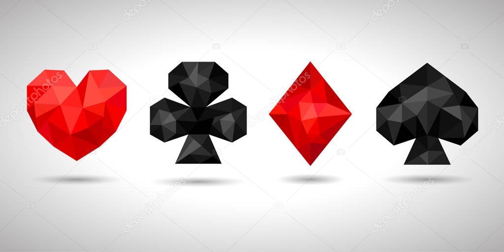Playing card suits, icon, symbol set