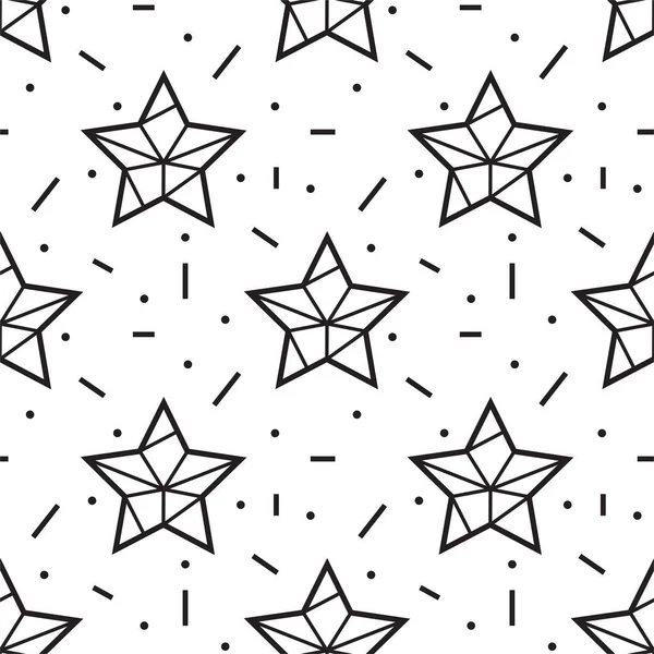 星とのシームレスなパターン。幾何学的なスタイル — ストックベクタ