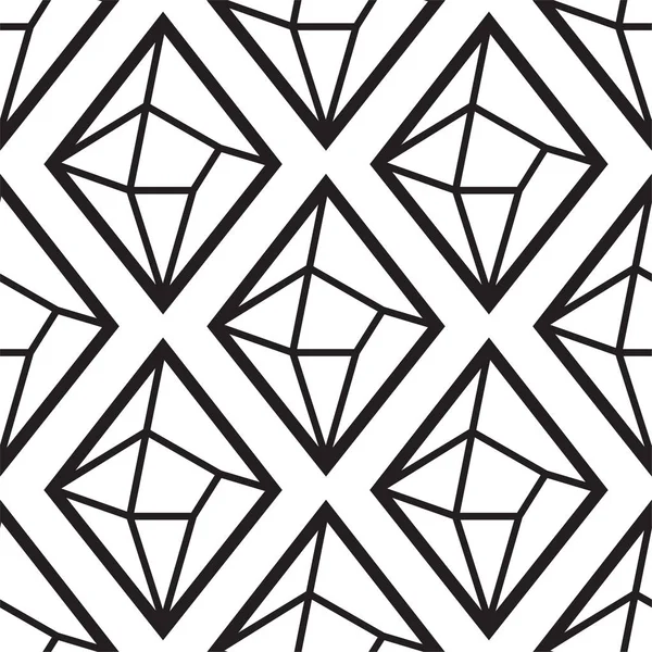 Diamant oder Kristall nahtlose Muster. geometrischer Stil — Stockvektor