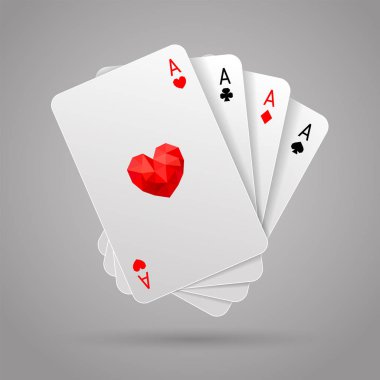 Küme dört as oyun kağıdı uygun. Poker eli
