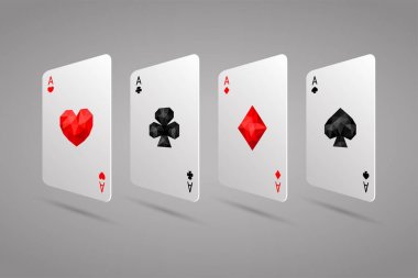 Küme dört as oyun kağıdı uygun. Poker eli