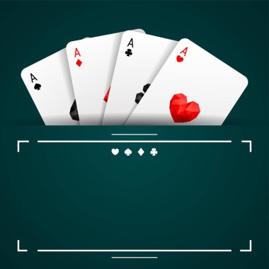 Küme dört as oyun kağıdı uygun. Poker eli kazanan