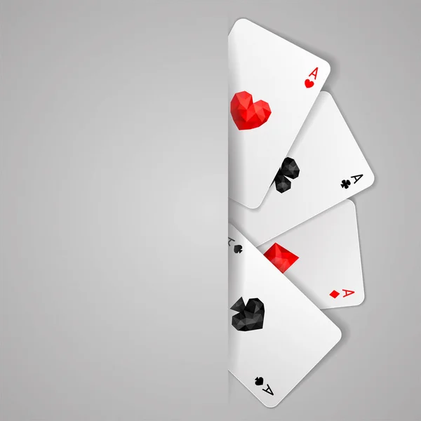 Sfondo con quattro assi che giocano a carte semi. Gioco di poker — Vettoriale Stock