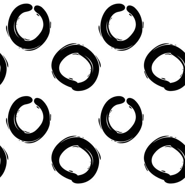 Seamless decorative pattern with ink draw circles — Stock Vector