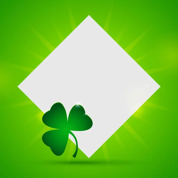 Bannière Saint-Patrick avec papier et trèfle — Image vectorielle