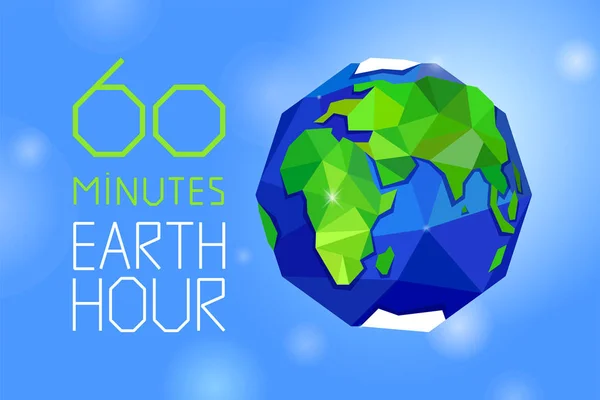 60 minutos Banner de hora de la Tierra — Archivo Imágenes Vectoriales