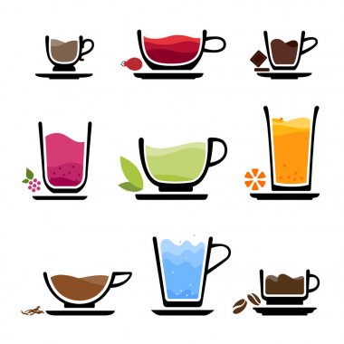 meyve suyu, içecekler Kupası Icons set