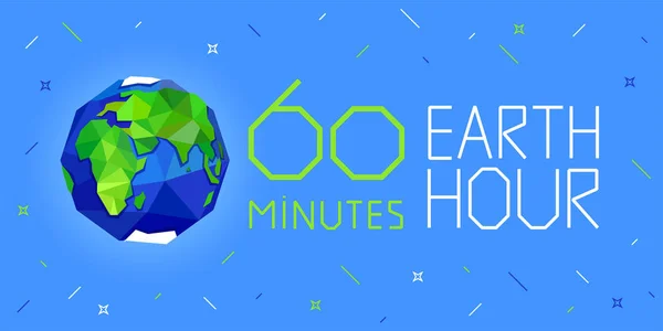 60 minutos Banner de hora de la Tierra — Archivo Imágenes Vectoriales