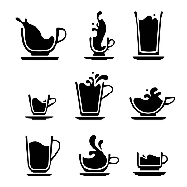 Splash cup of tea or coffee — Stock Vector