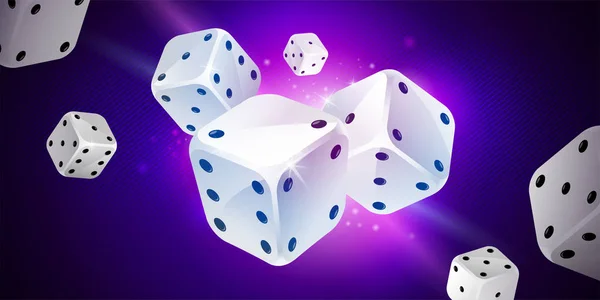 Background with white game dices. Table craps — Stock Vector