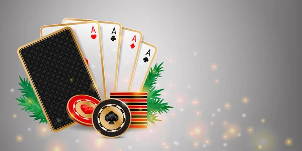 Weihnachtsbanner im Casino — Stockvektor