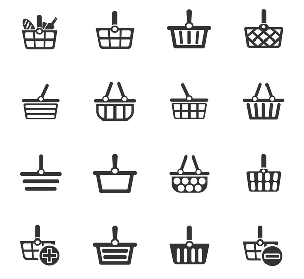Shopping basket icon set — Stock Vector