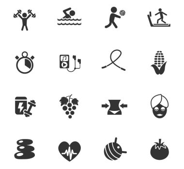 Sağlıklı yaşam biçimi simgesi seti