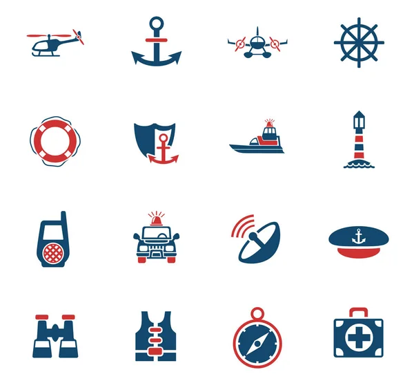 Coastguard icon set — Stock Vector