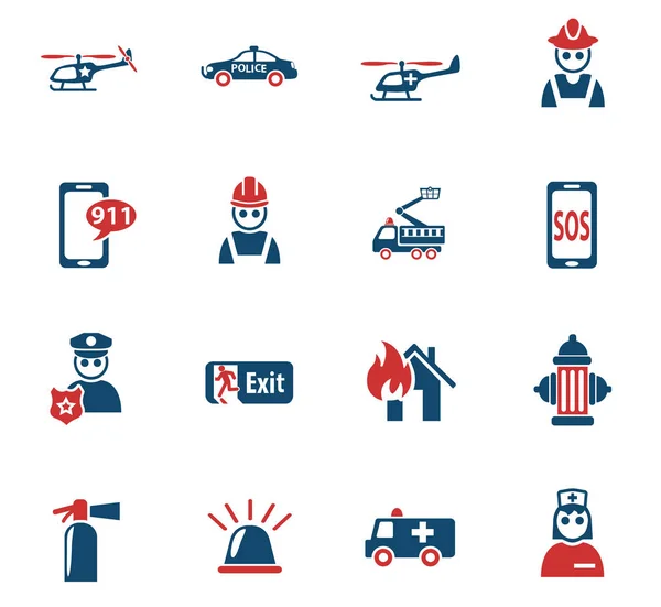 Emergency icon set — Stock Vector