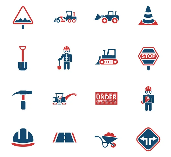 Reparación de carreteras icono conjunto — Archivo Imágenes Vectoriales