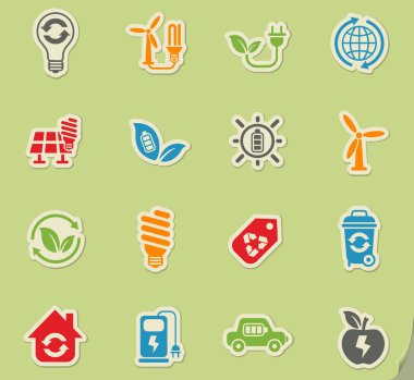 Alternatif enerji simgesi seti