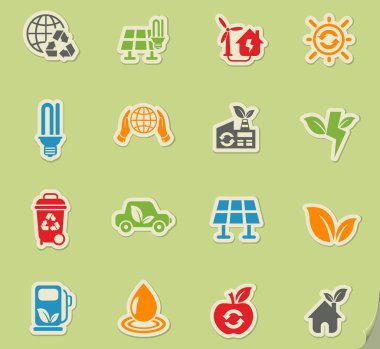 Alternatif enerji simgesi seti