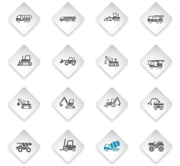 Construction machinery icon set — Stock Vector