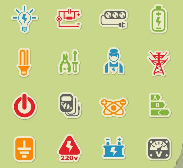 Conjunto de icono de electricidad — Vector de stock