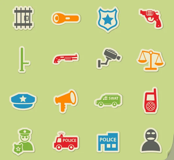 Police icon set — Stock Vector