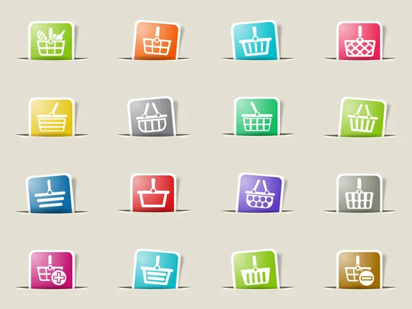 Shopping basket icon set — Stock Vector