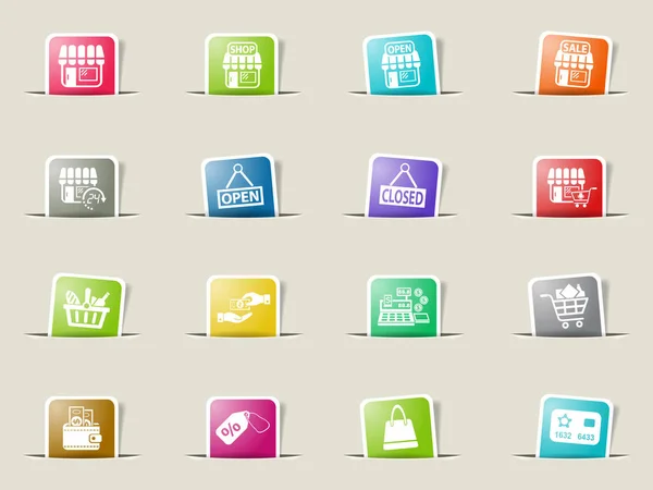 Shop icon set — Stock Vector