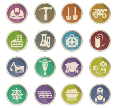 kömür sanayi simge seti