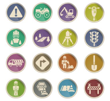 yol onarım simgesi seti