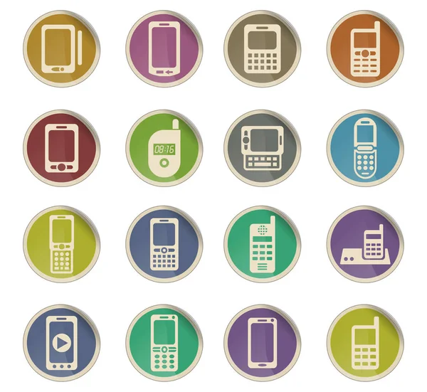 Conjunto de iconos teléfonos — Vector de stock