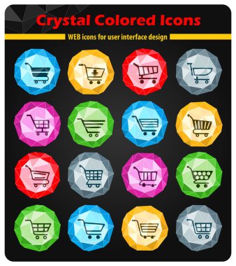 Alışveriş arabası simgesi seti