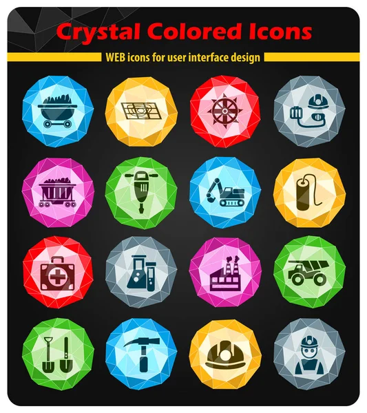 Conjunto de iconos industria del carbón — Vector de stock