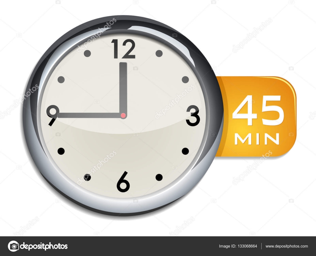 Reloj de pared de oficina temporizador 45 minutos Vector de stock 133068664 de ayax55