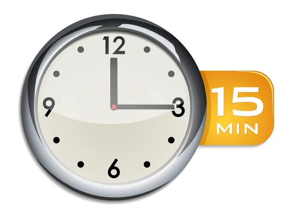 Biuro ścienny zegar timer 15 minut — Wektor stockowy