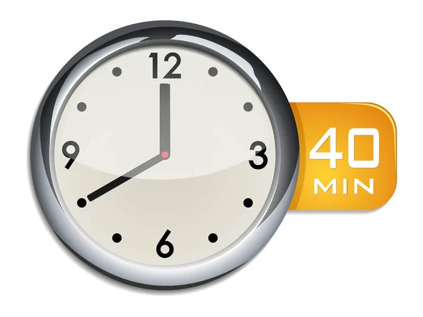 Timer orologio da parete ufficio 40 minuti — Vettoriale Stock