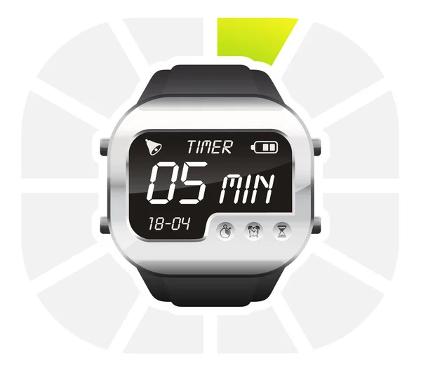 Digitaluhr Timer 5 Minuten — Stockvektor
