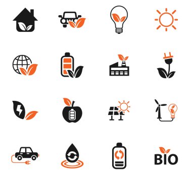 Alternatif enerji simgesi seti