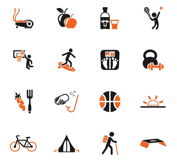 Healthy lifestyle icon set — Stock Vector