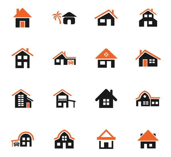 House type icon set — Stock Vector