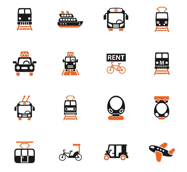 Set di icone dei trasporti pubblici — Vettoriale Stock