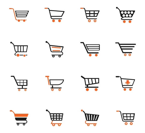 Shopping cart icon set — Stock Vector