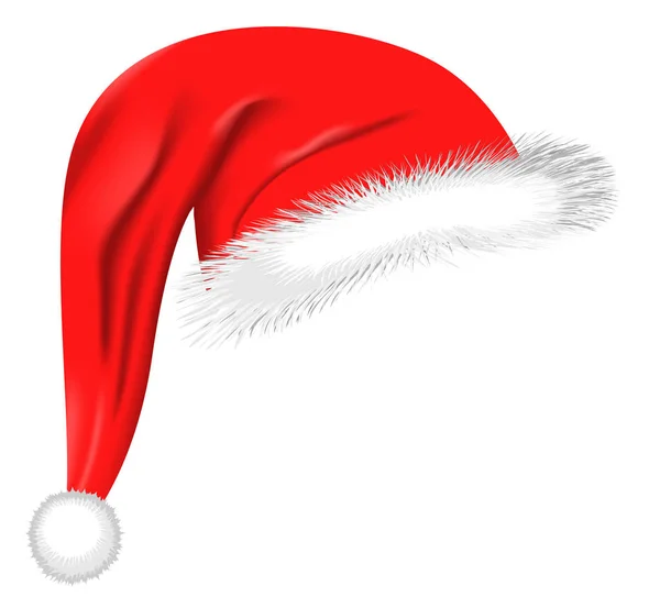 Cartoon Santa hat isolated on white — Stock Vector