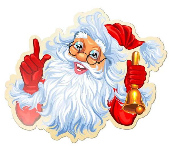 Stickers de Noël avec le Père Noël — Image vectorielle