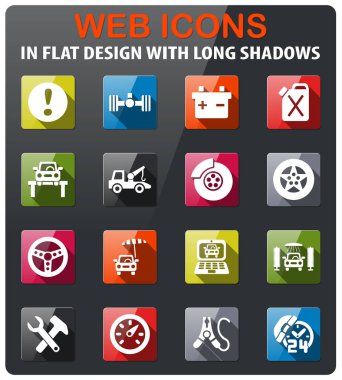 araba servisi simgesi seti