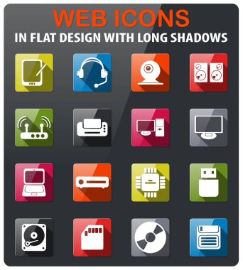 bilgisayar donanımları basit vektör ikonlar