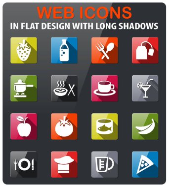 yemek ve mutfak simgesi seti